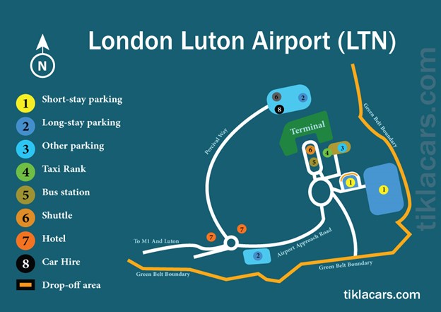 London Luton airport Map